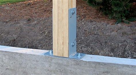 metal l brackets for concrete|mounting wood post to concrete.